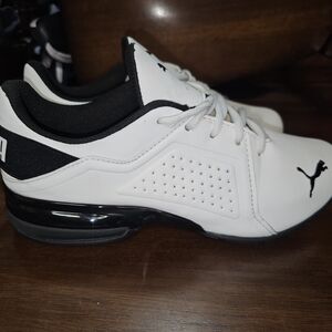 Puma Men's White Athletic Shoes with Black Details